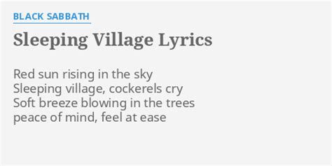 sleeping village|sleeping village lyrics.